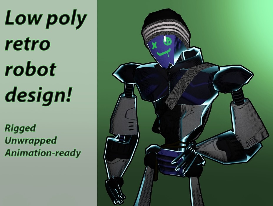 Low Poly retro robot design