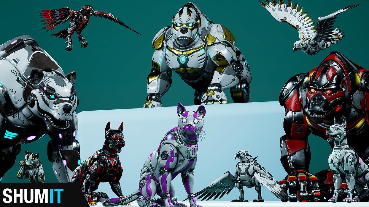 Sci-Fi Animals Robots Pack