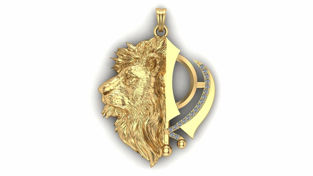 Khanda Lion Pendant