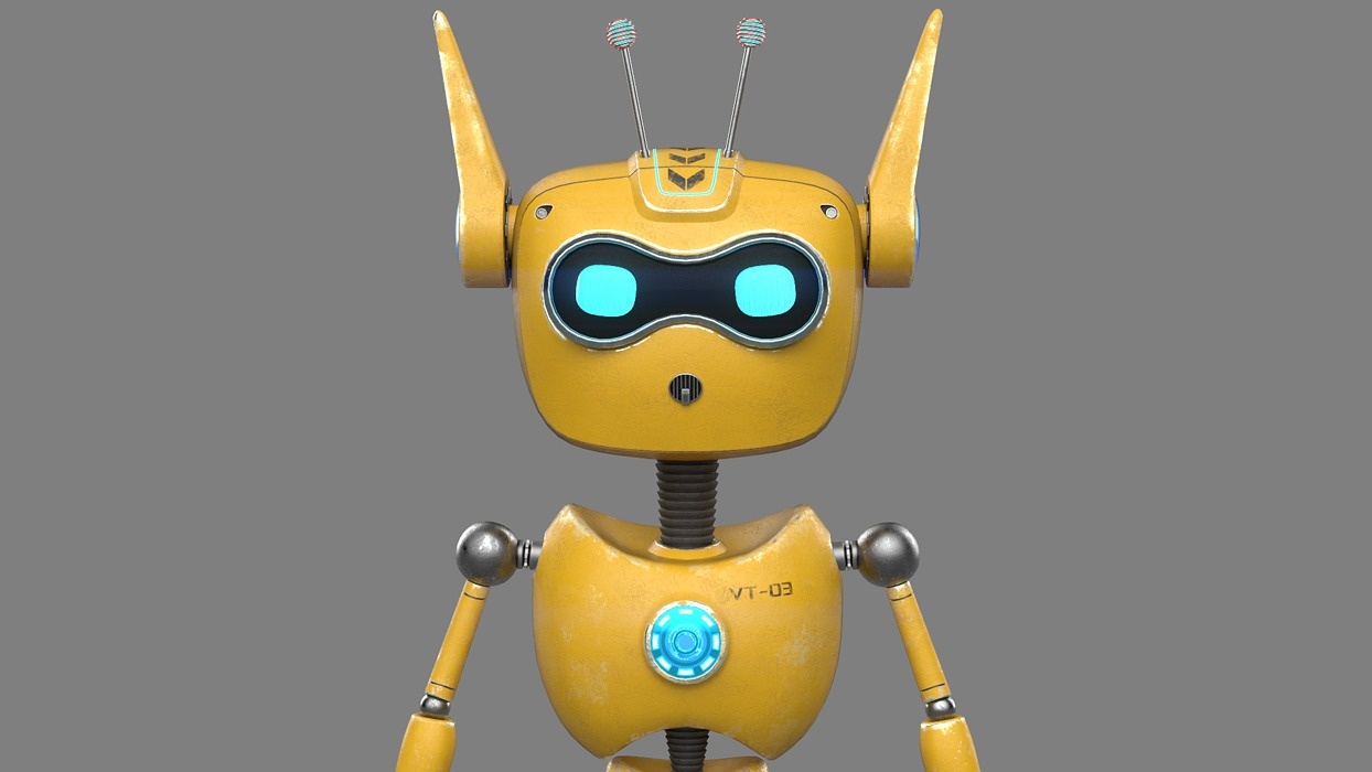 3D Robotic Character ROBO CAT WITHOUT RIG