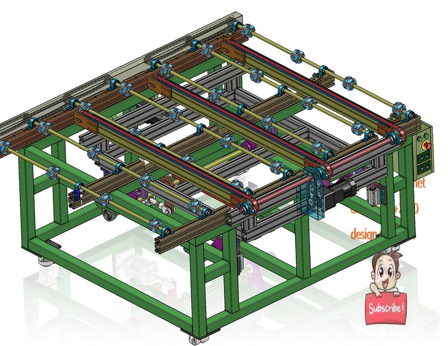 industrial 3D model Lift and reverse conveyor
