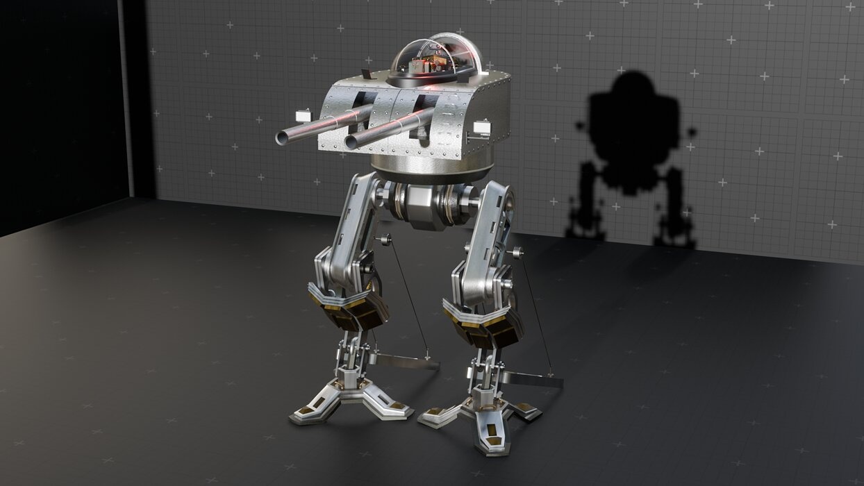 Dieselpunk Walker Mech