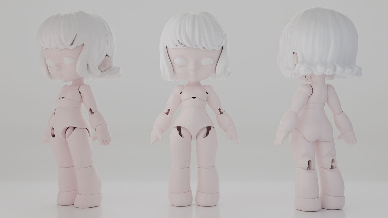 BJD Doll Girl Beta Ball Joint Doll 3D Printed Model