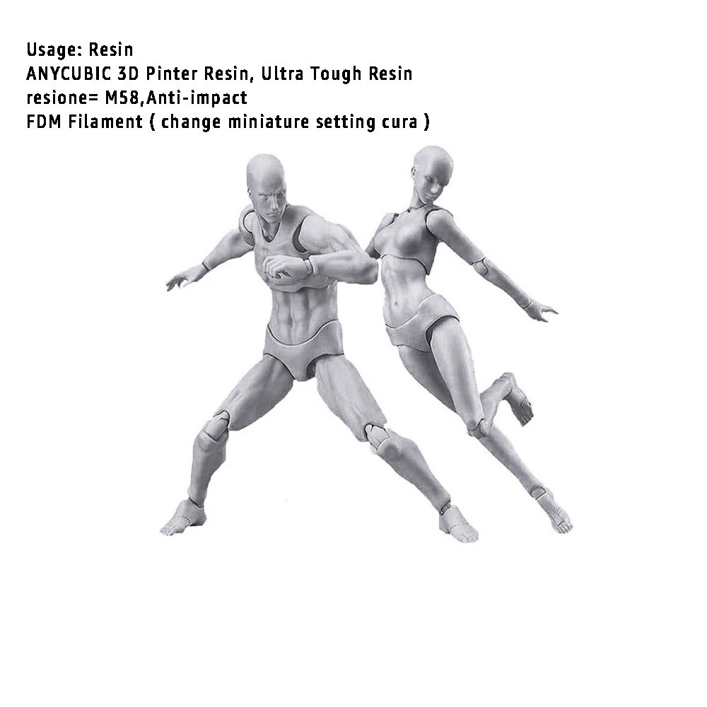 MALE,FEMALE STL ACTION FIGURE 3D PRINTING MALE,FEMALE MOVABLE BODY ACTION FIGURE TOY MODEL DRAW MANNEQUIN STL FOR 3D PRINTING