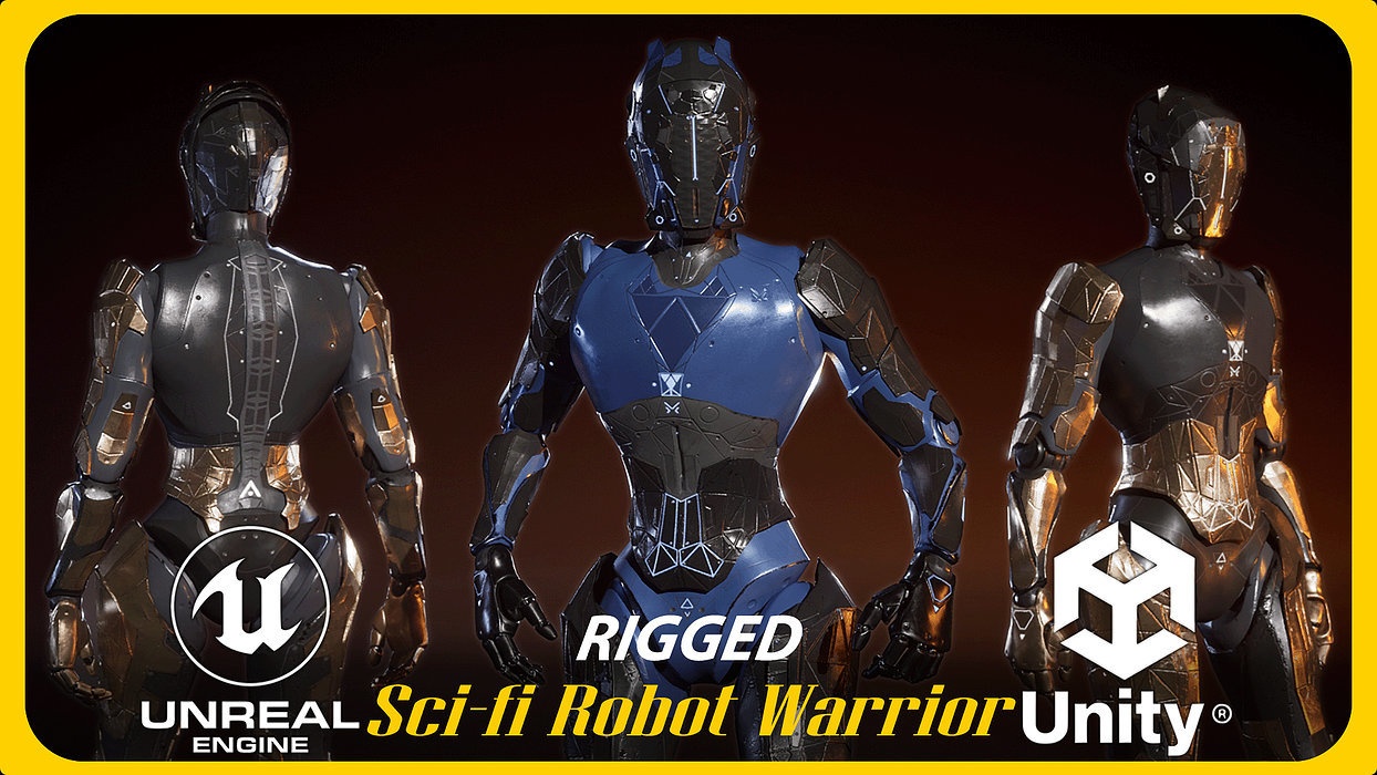 Sci-fi Robot Warrior Rigged GameReady