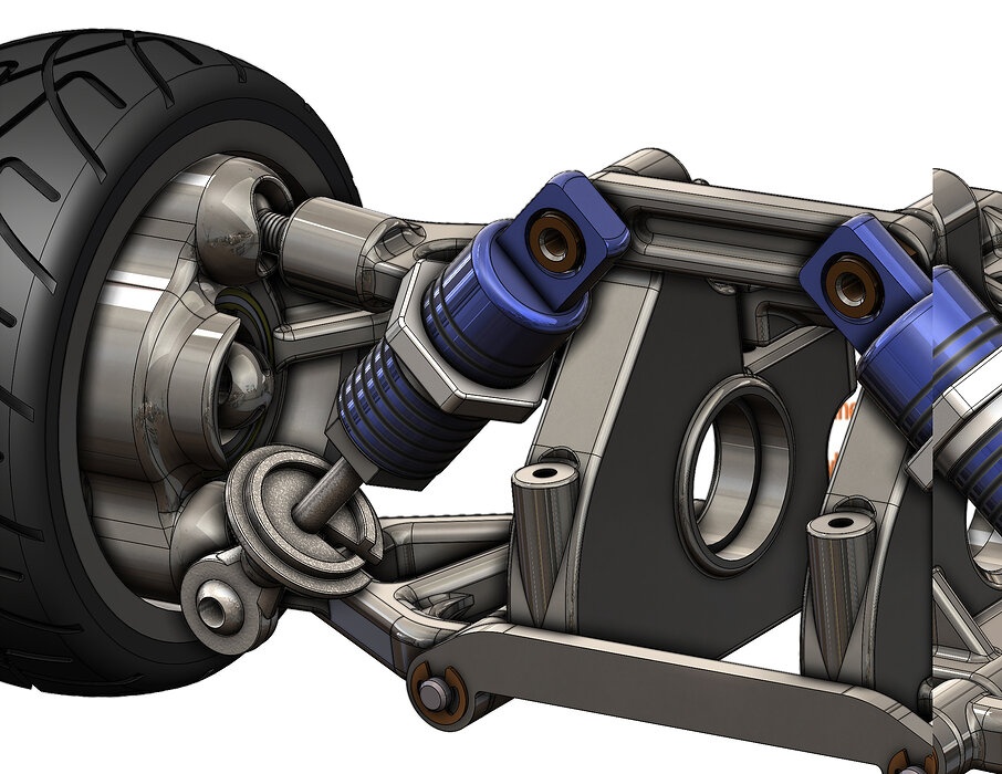 MacPherson double wishbone suspension-industrial 3D model
