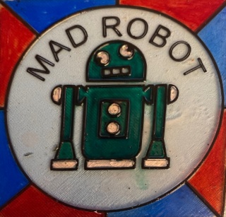MAD ROBOT LOGO (3D PRINTED STAIN GLASS)