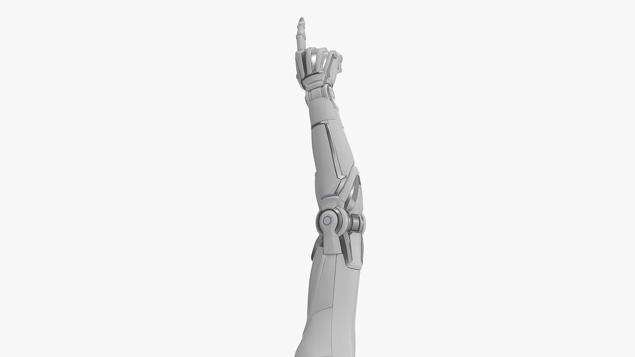 Cyborg hand points finger