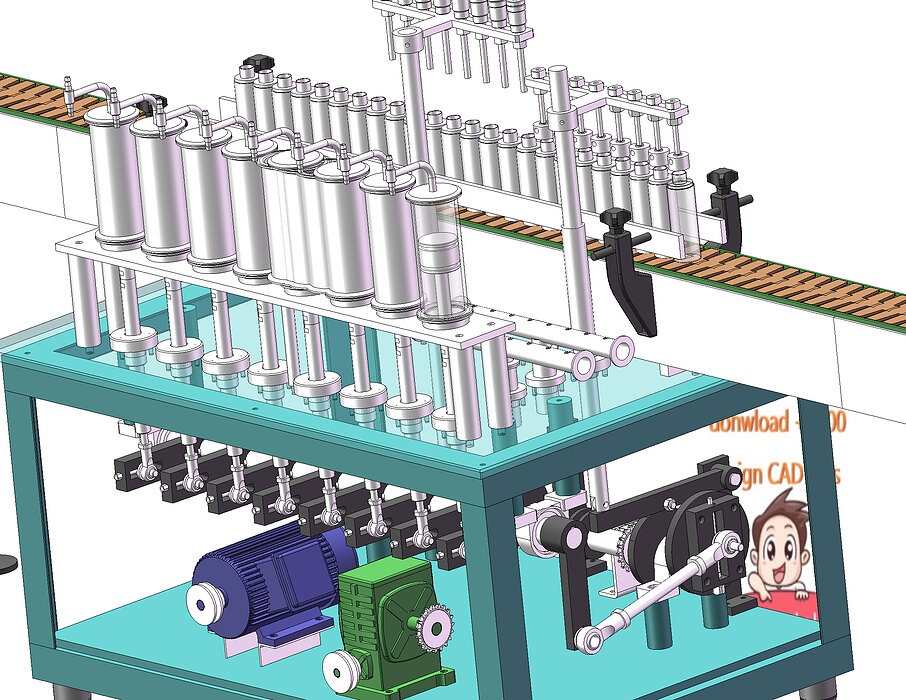 industrial 3D model Aerosol filling production machine