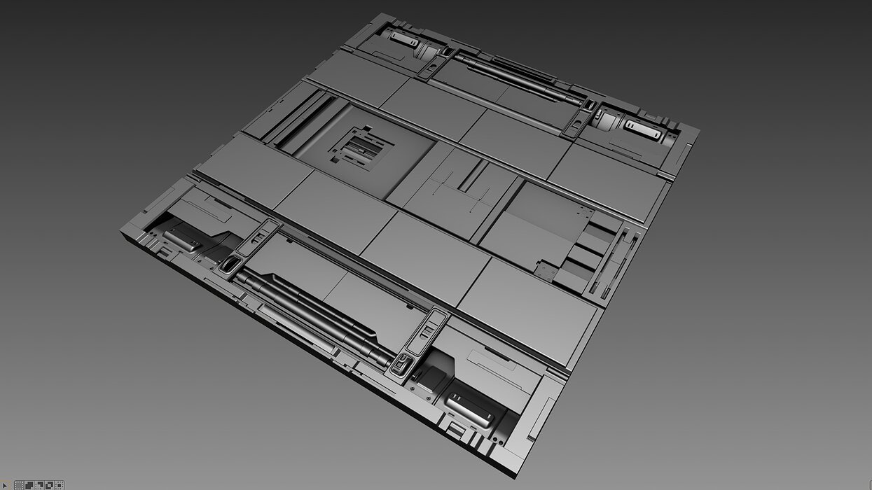 3d Sci-Fi Panel Module