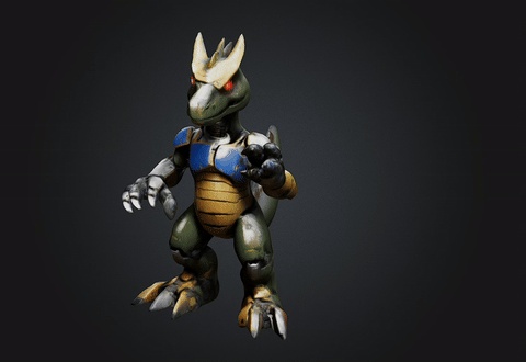 DIB DINO MONSTER BOT STL OBJ GLB FOR 3D PRINTER