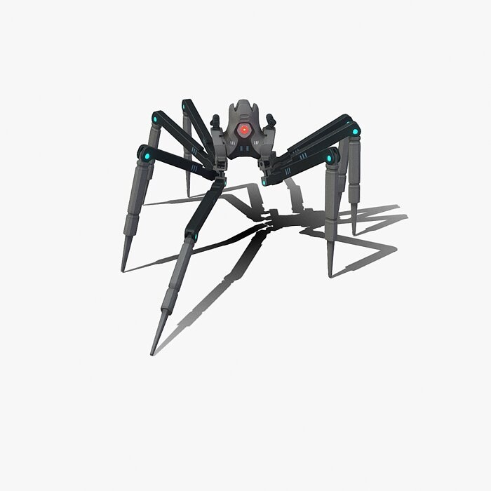 Spider bot v3 rigged and animated