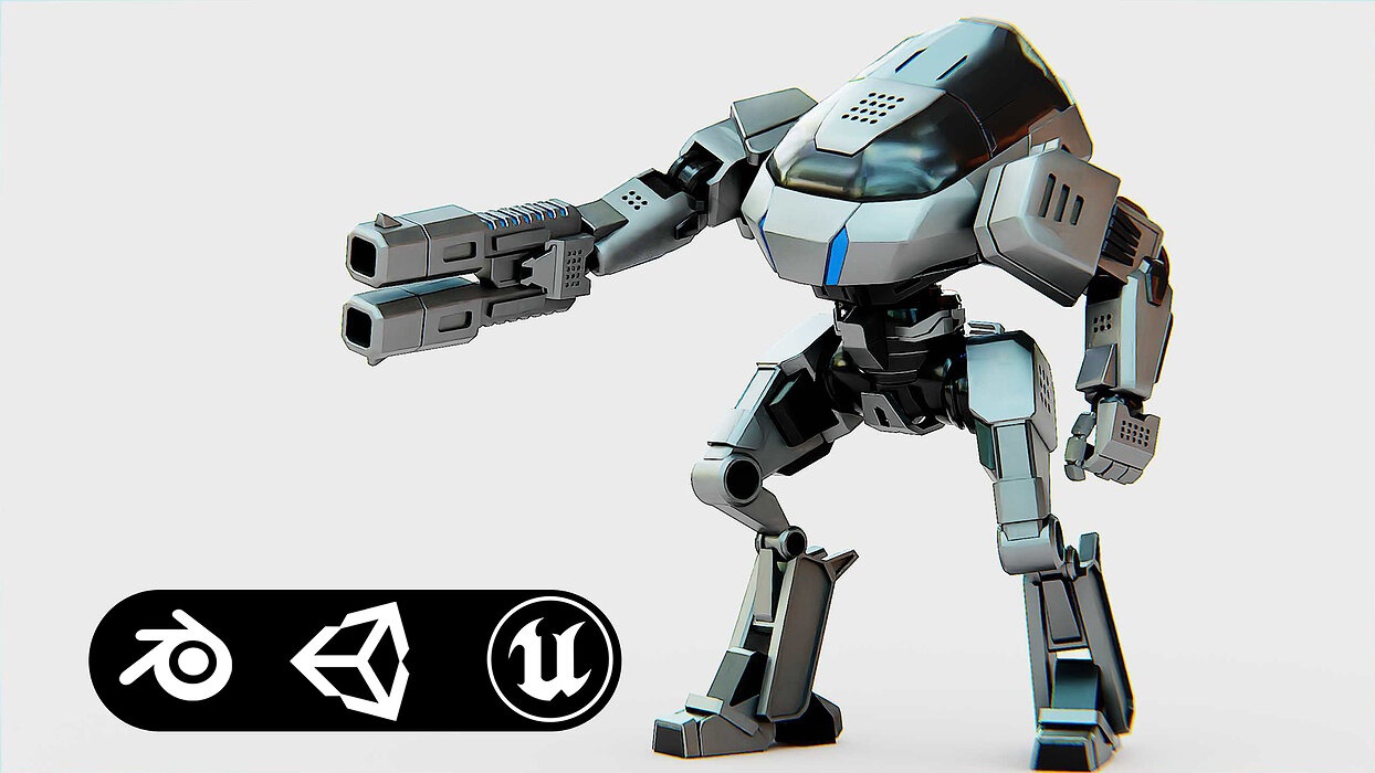 ROBOCOP Z500 Rigged for Unreal Engine - Unity - MIXAMO 