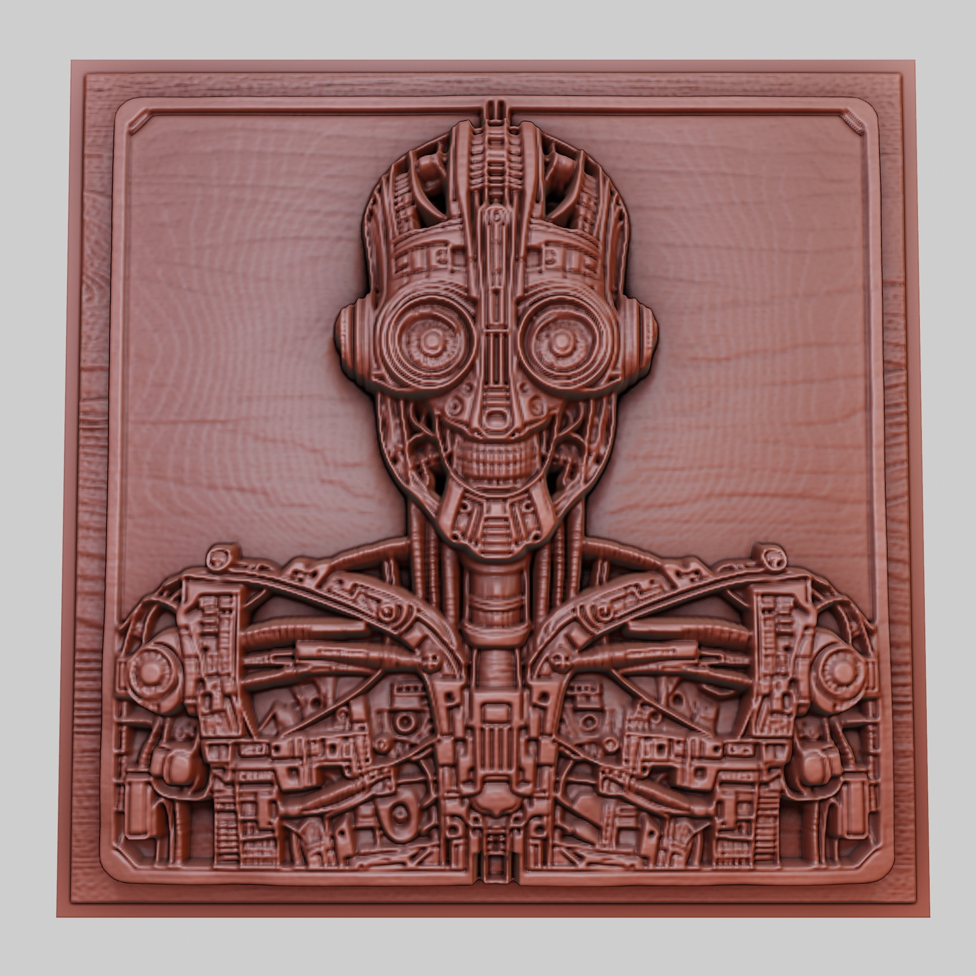 I, ROBOT 3D PRINTER RELIEF MEDALLION OBJ STL