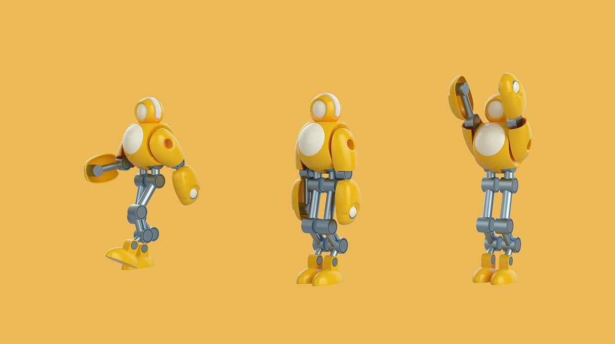 The Radiant Automaton  A Yellow Robot Model