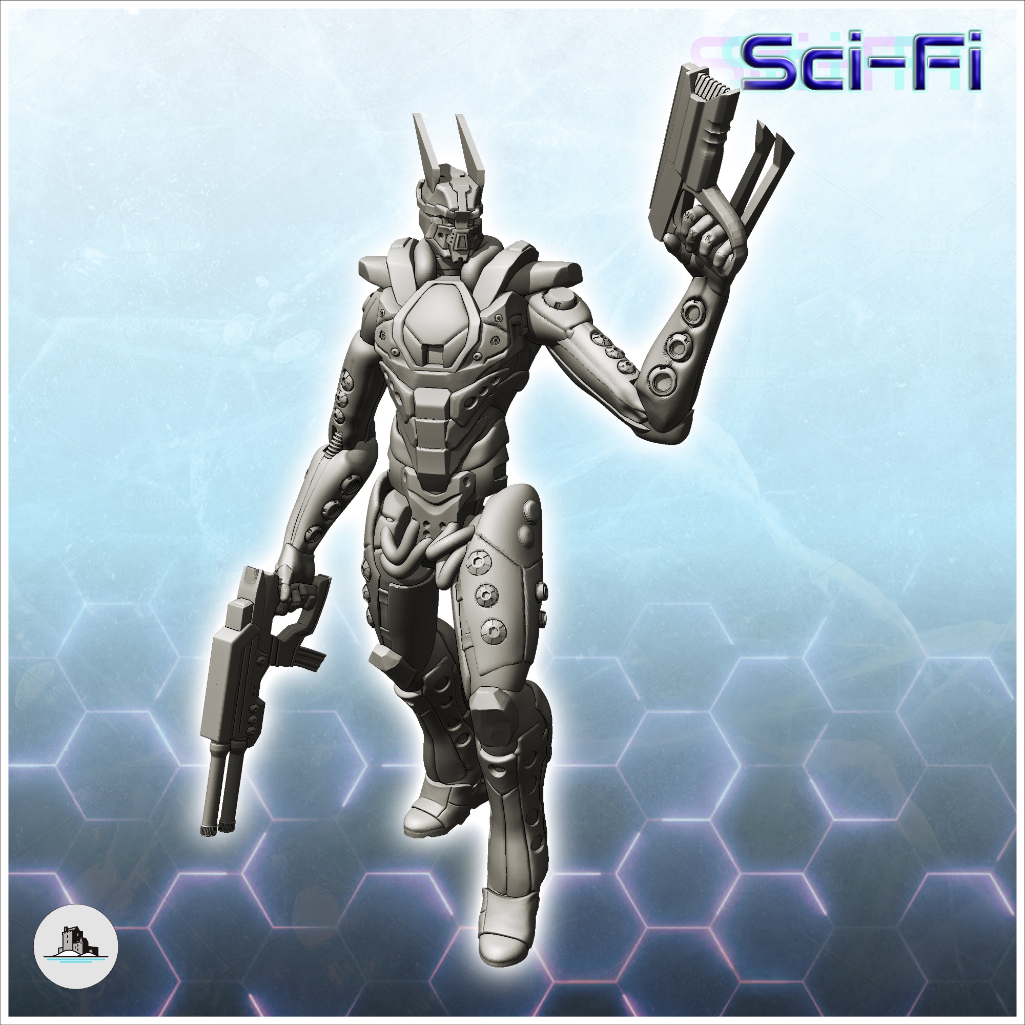 YNBIUM COMBAT ROBOT (32) - FUTURE SCI-FI SF POST APOCALYPTIC TABLETOP SCIFI WARGAMING PLANETARY EXPLORATION RPG