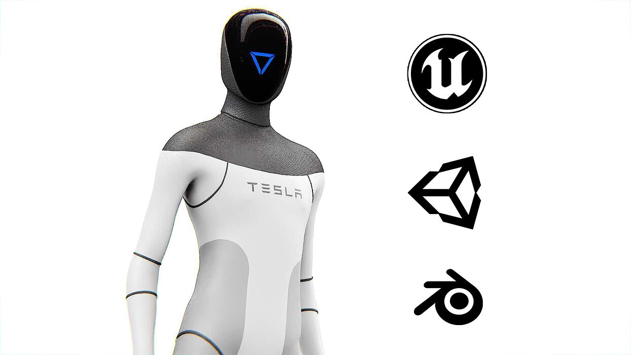 TESLA ROBOT  Rigged for Unreal Engine - Unity - MIXAMO 