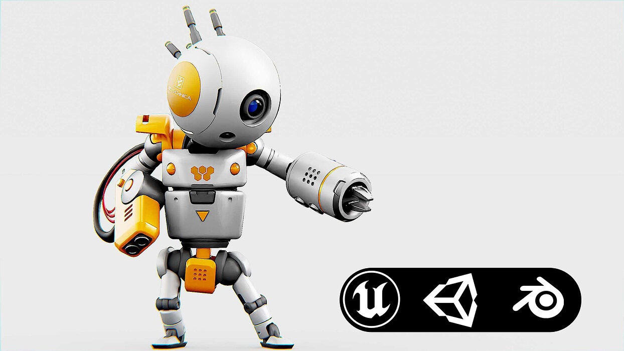 INDUSTRIAL BOT EVON Rigged for Unreal Engine - Unity - MIXAMO 