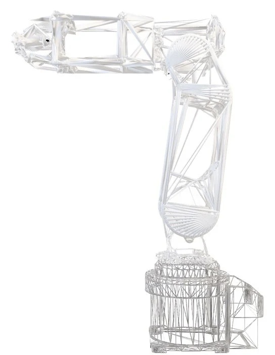 robot arm build like eiffel towe