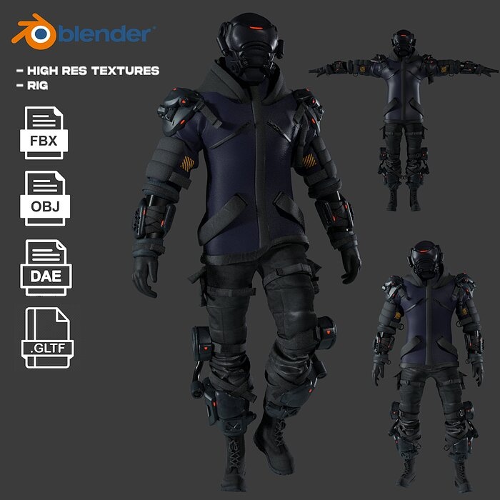 Cyberpunk Character Cyber Hunter