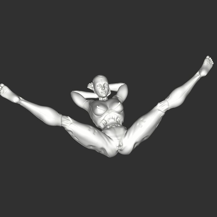 Futuristic Half-Robot Girl Nude Sci-Fi 3D Model