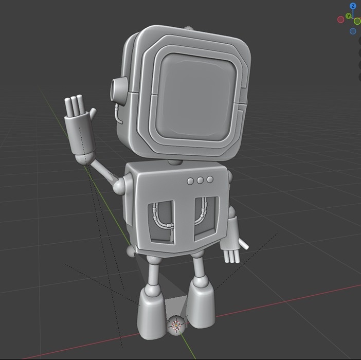 stylized rigged robot character