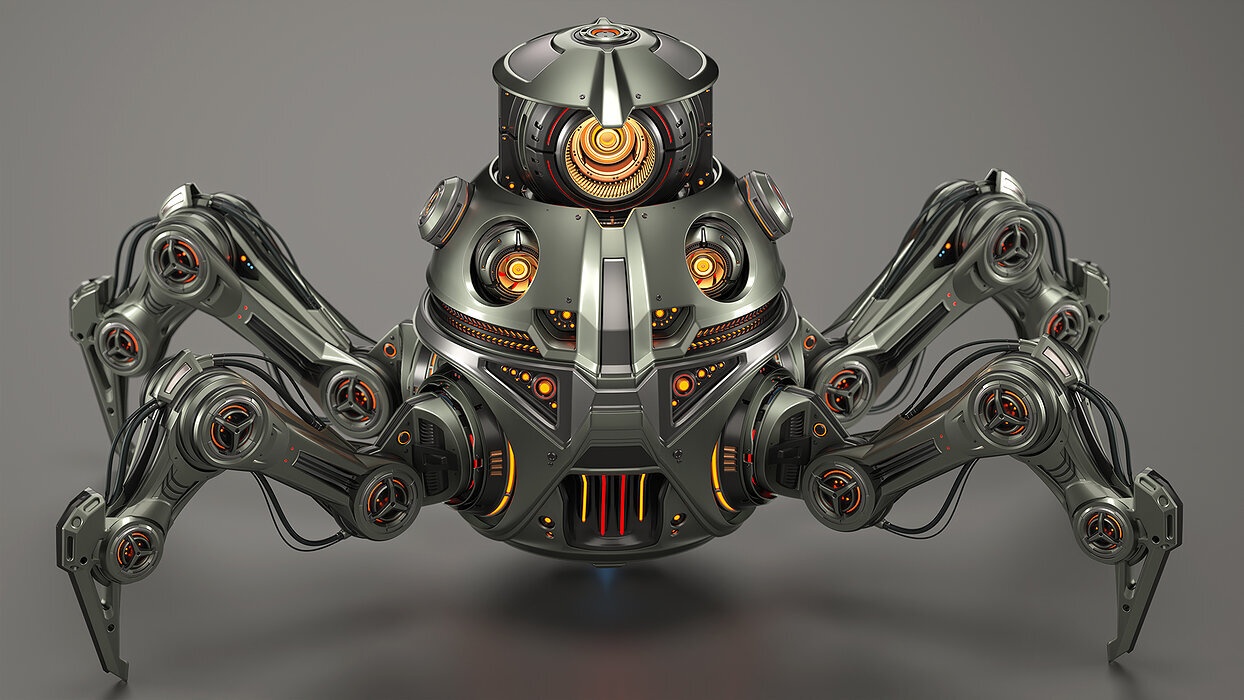Spider Robot Mech - Rigged and Animated