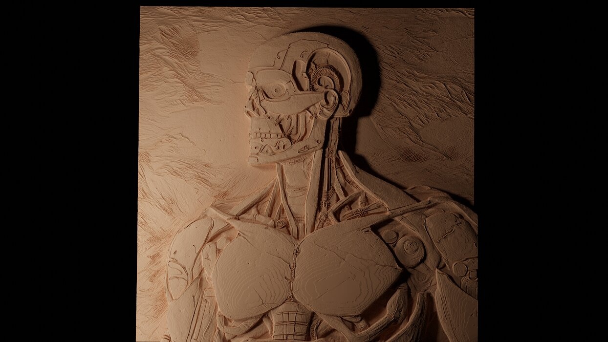 T-800 Terminator Series CNC 3d Print High Relief Sand Casting