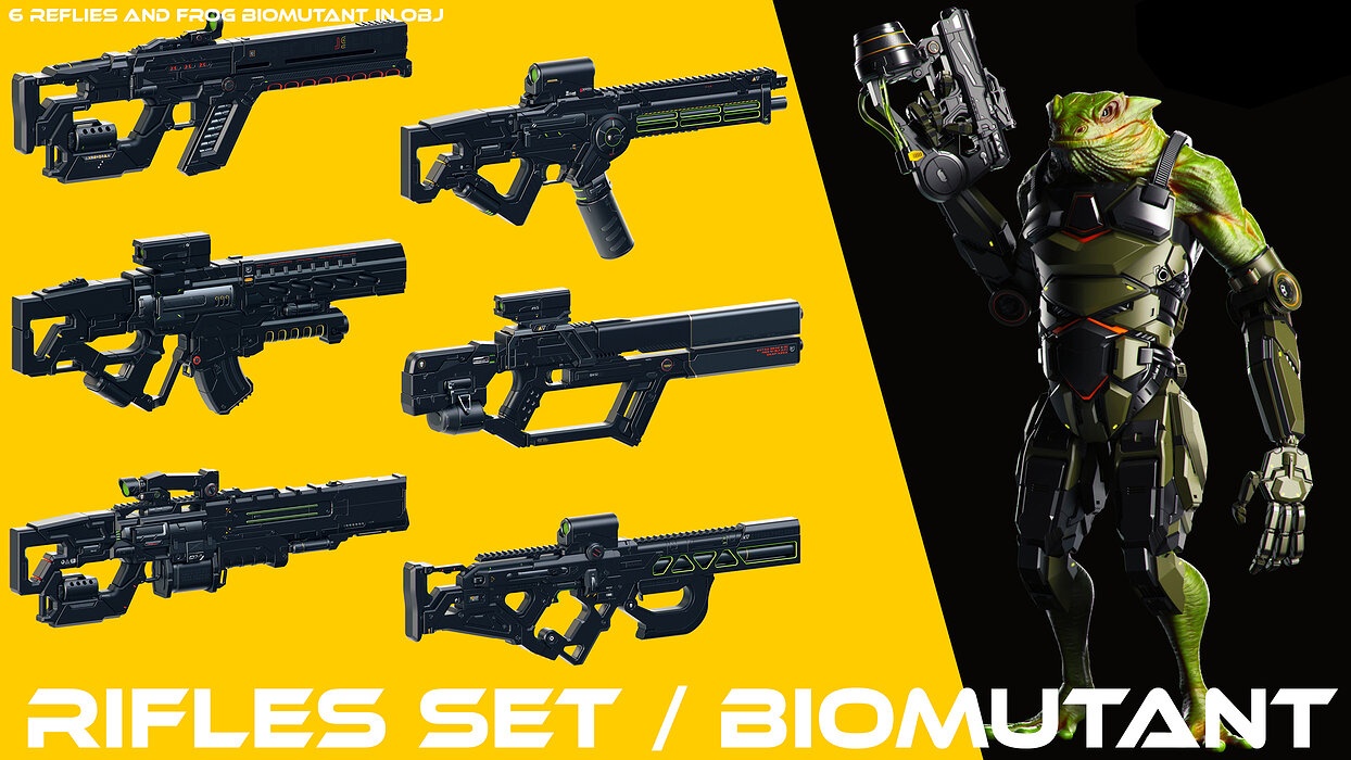 Sci-Fi Rifles Set Kitbash and Biomutant