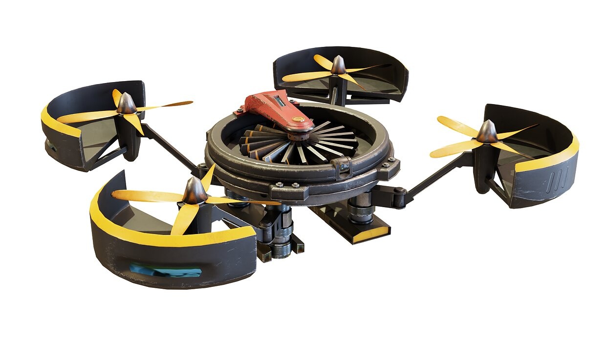 Cyberpunk style Drone with 8K UDIM