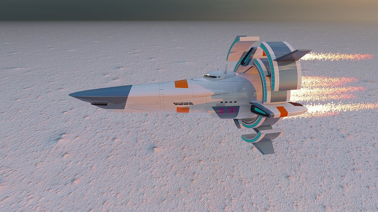 Futuristic 3D Space Ship 2023  2024 Model Fly vehicle