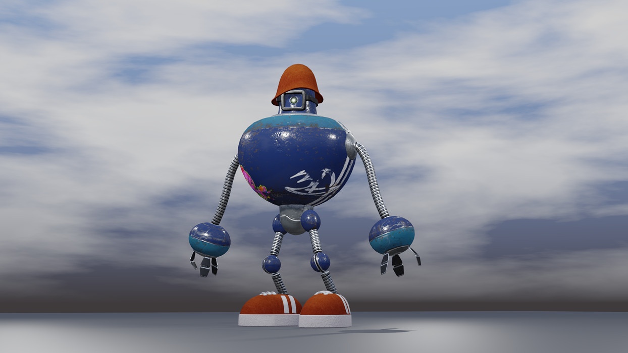 Realistic Breakdancer Robot 3D Model