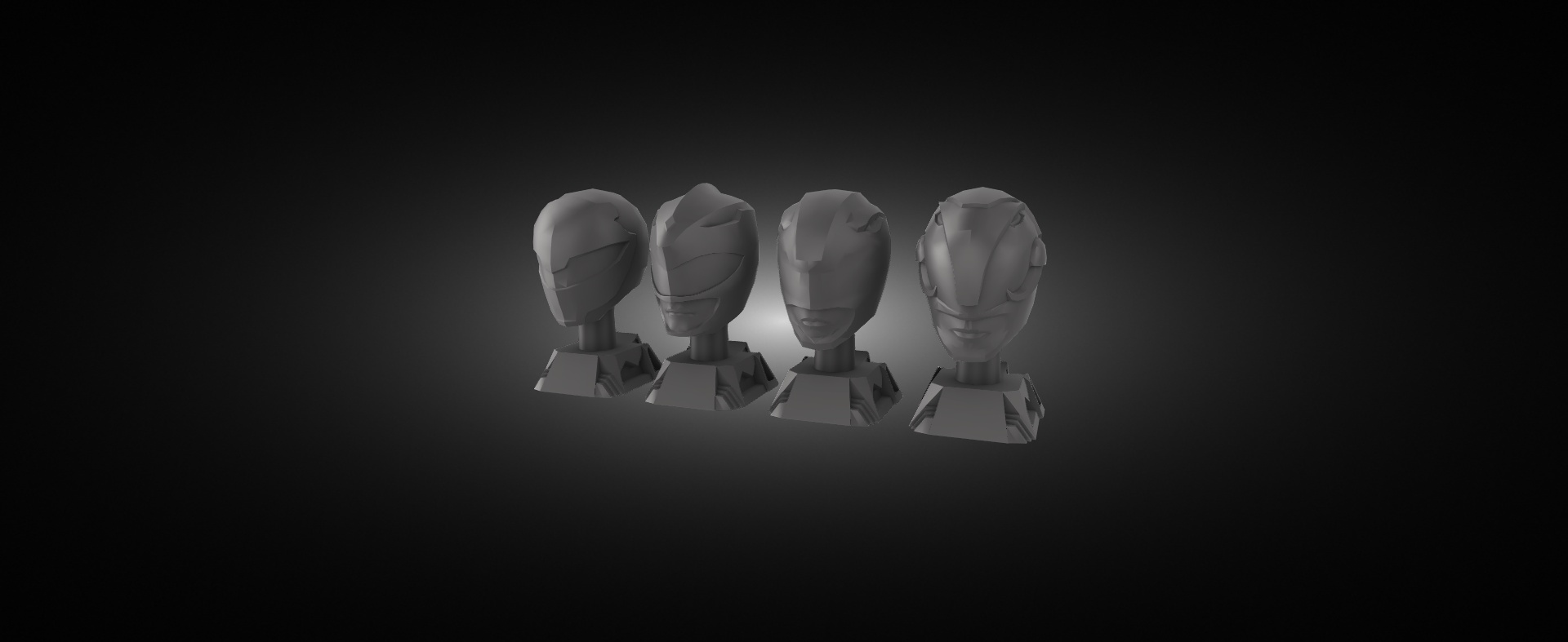 FOUR POWER RANGER HELMETS