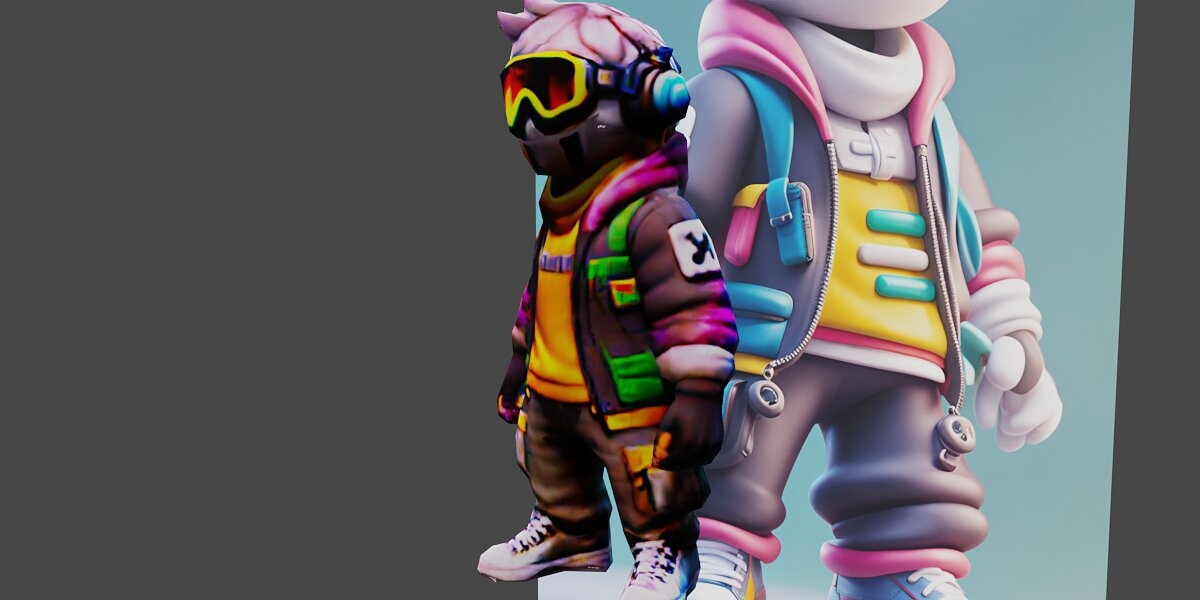 a toy figure of a robot with a backpack behance 3d