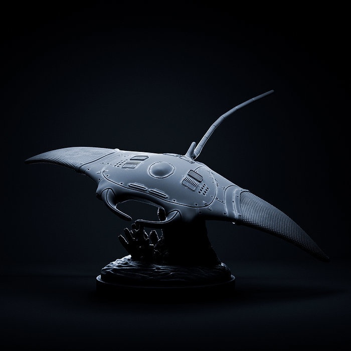 Manta ray mecha robot 32mm scale pre-supported