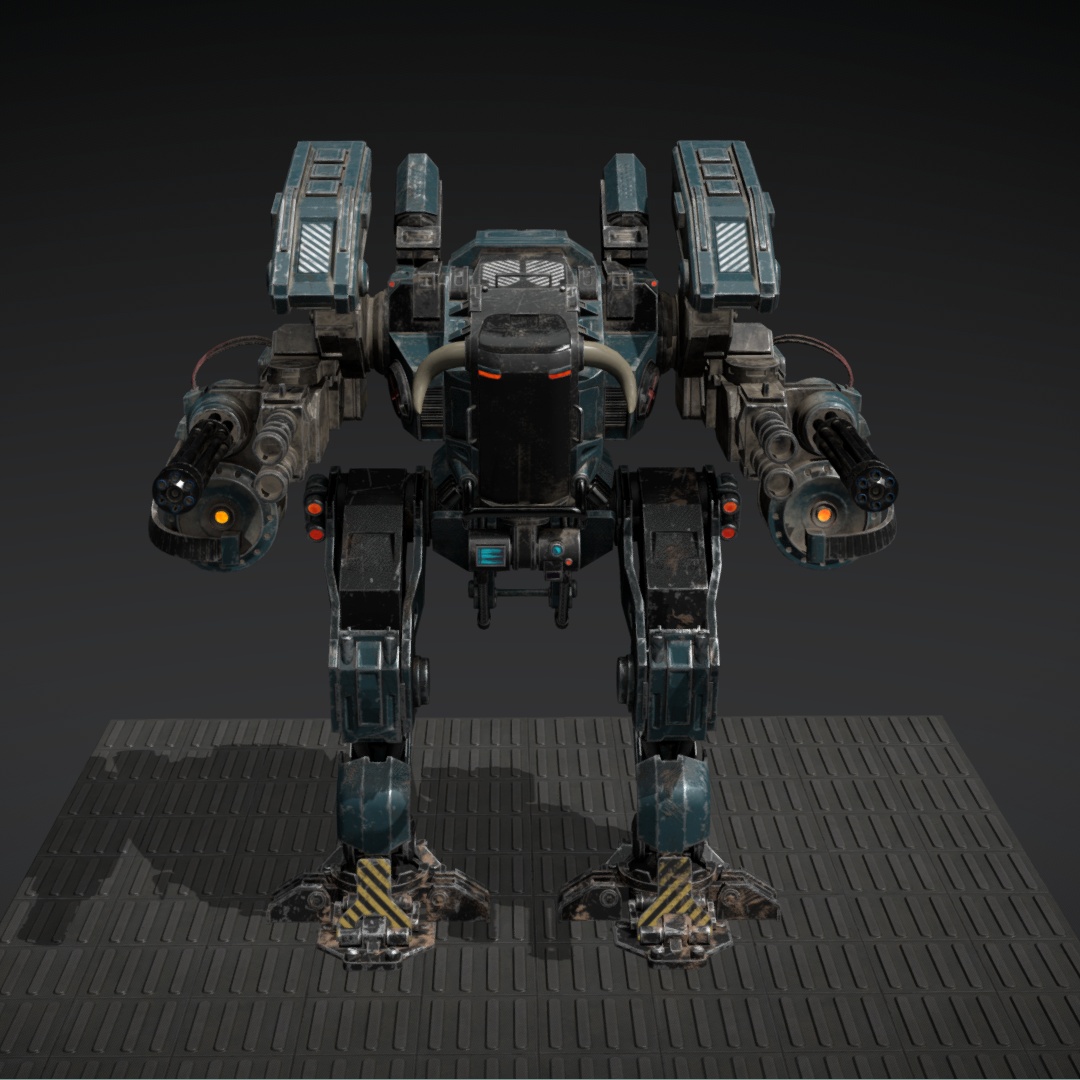 COMBAT ROBOT - FUTURISTIC BATTLE-READY 3D MODEL