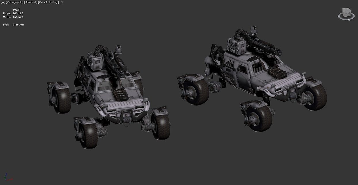The image shows a 3D model of a futuristic