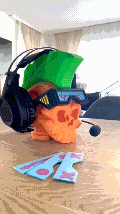 CYBER SKULL HEADSET / - PHONES STAND - INSPIRED BY THE GAME CYBER PUNK