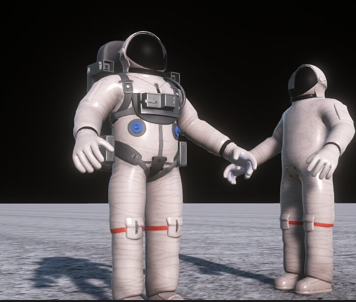 Spacesuit rigged astronaut