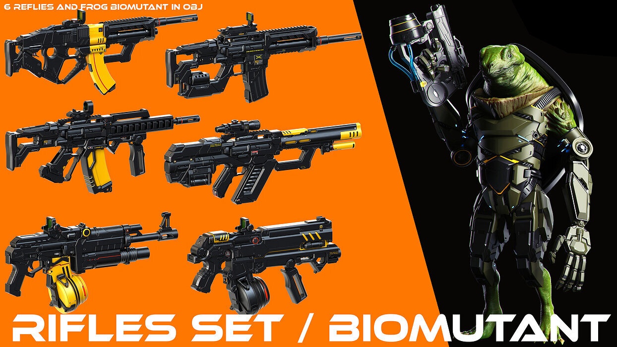 Sci-Fi Rifles Set Kitbash and Biomutant