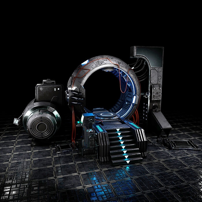 Sci fi Time Machine-Low-poly