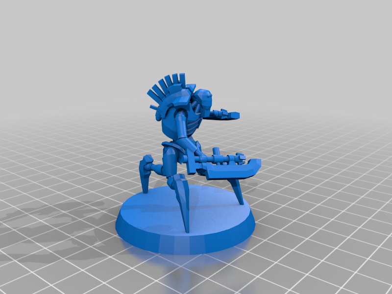 space skeleton robot with arm swords