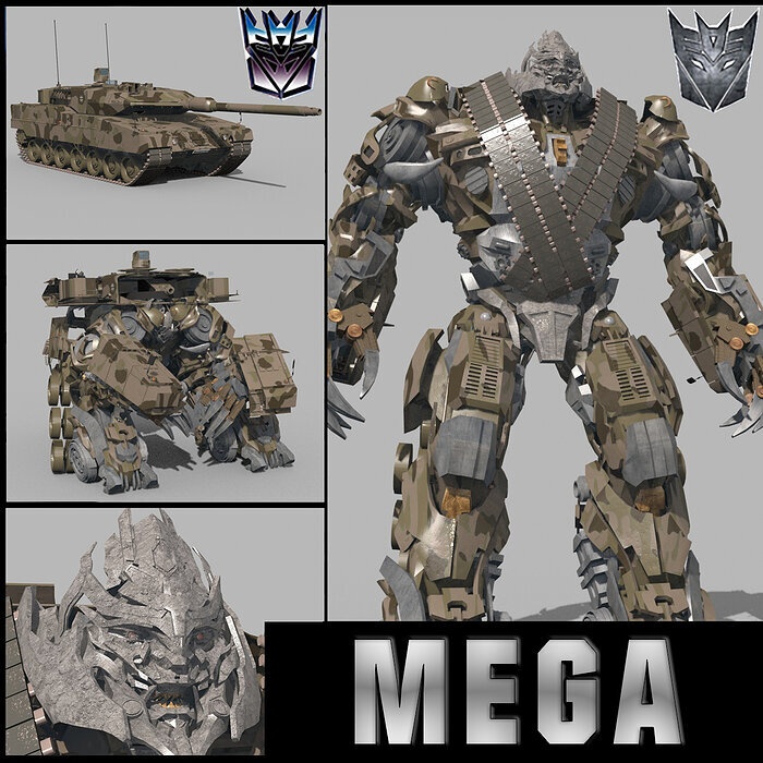 Megatron  Ressurection - 3d animated transformer model