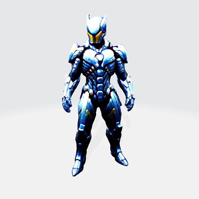Cyber Samurai Elite Futuristic Warrior in Exosuit Armor