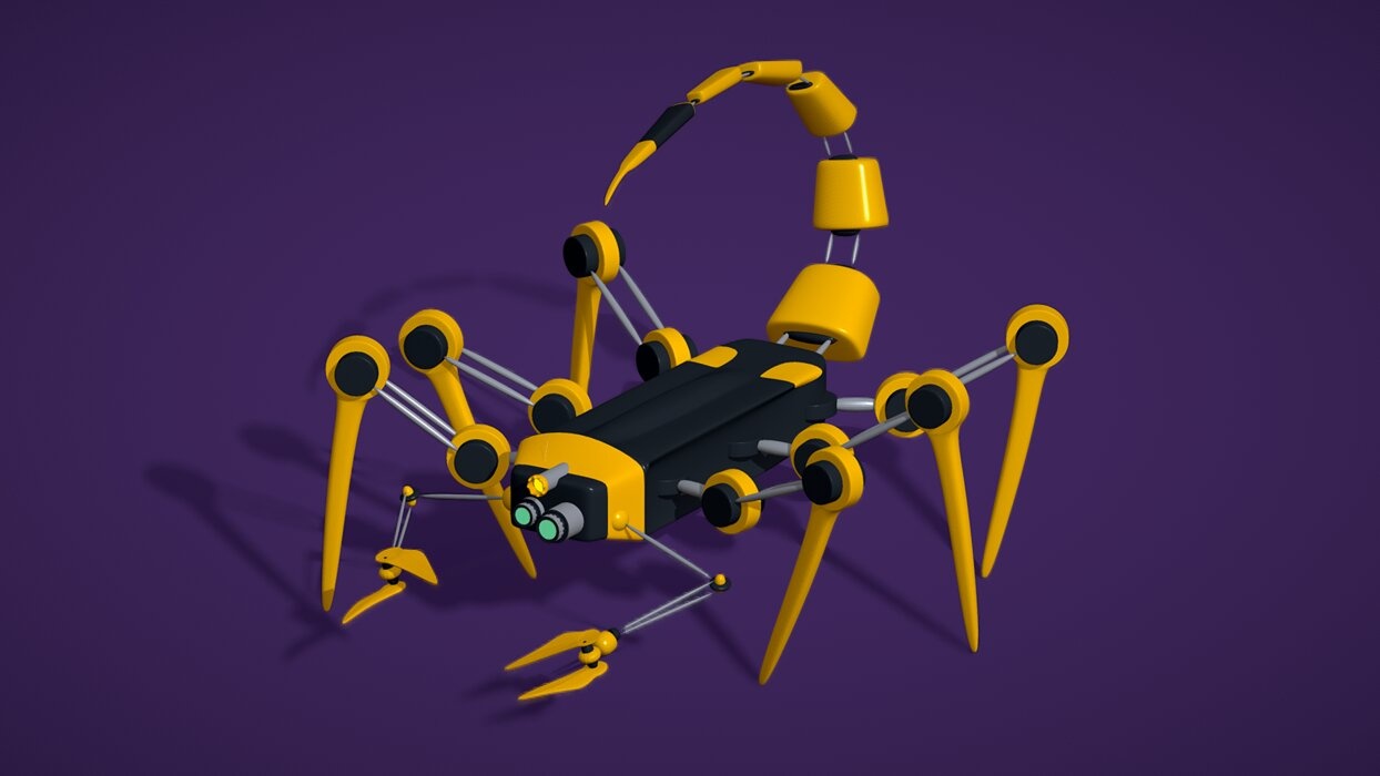 Mechanical Scorpion Robot - Low poly Cartoon Bot