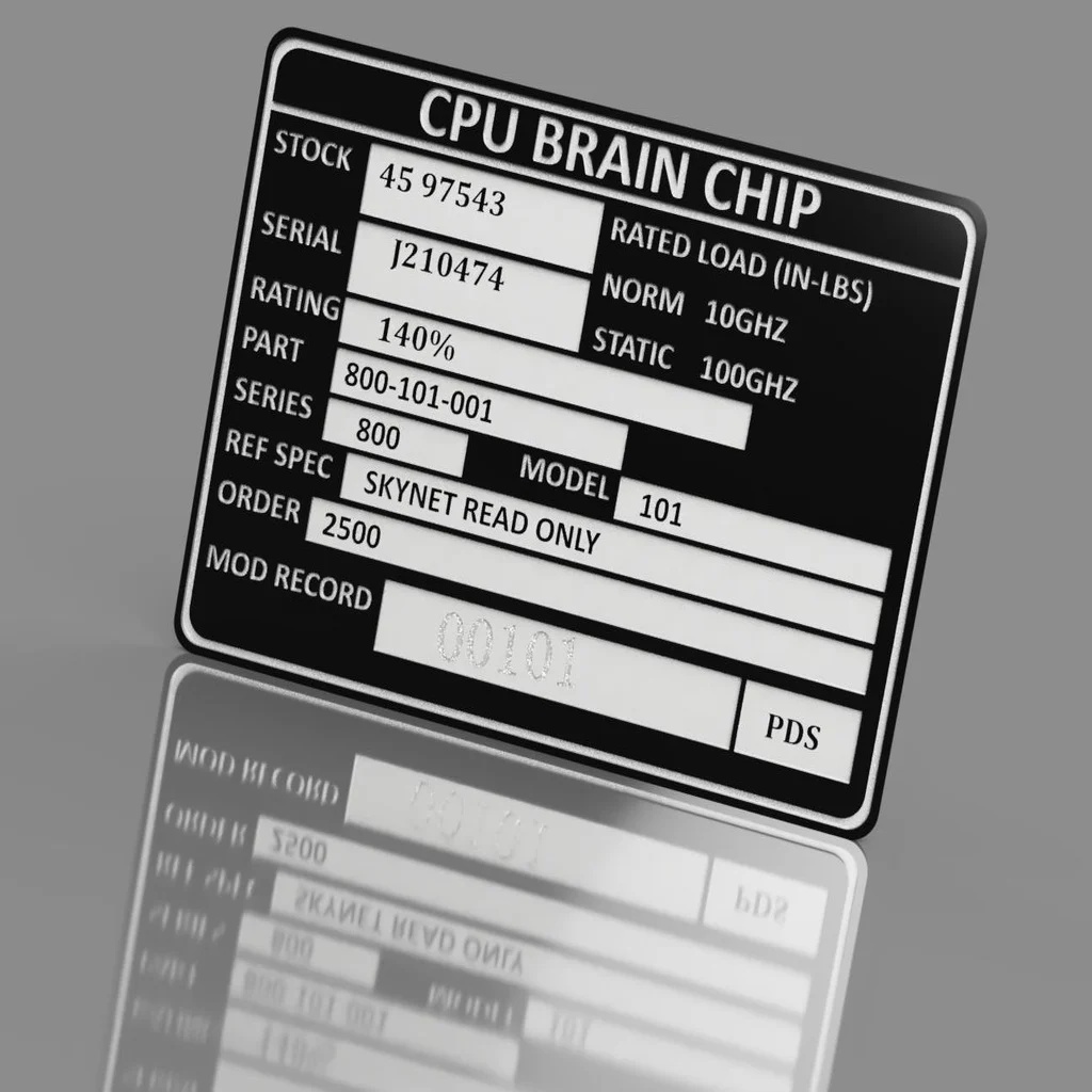 Carlz Terminator Brain Chip Tag
