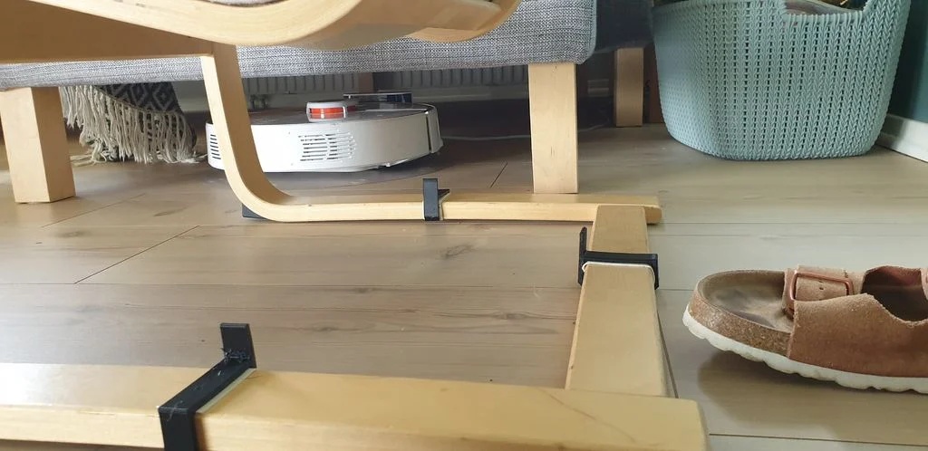Ikea POÄNG robot vacuum stopper