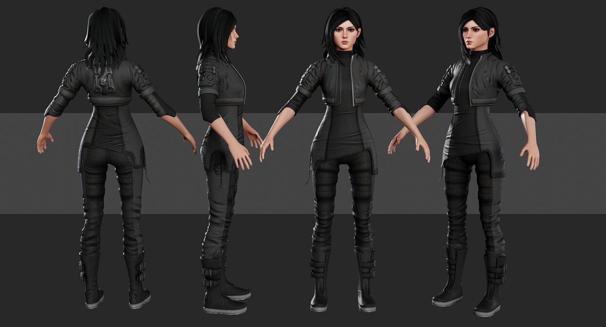 3D high quality Scifi girl model