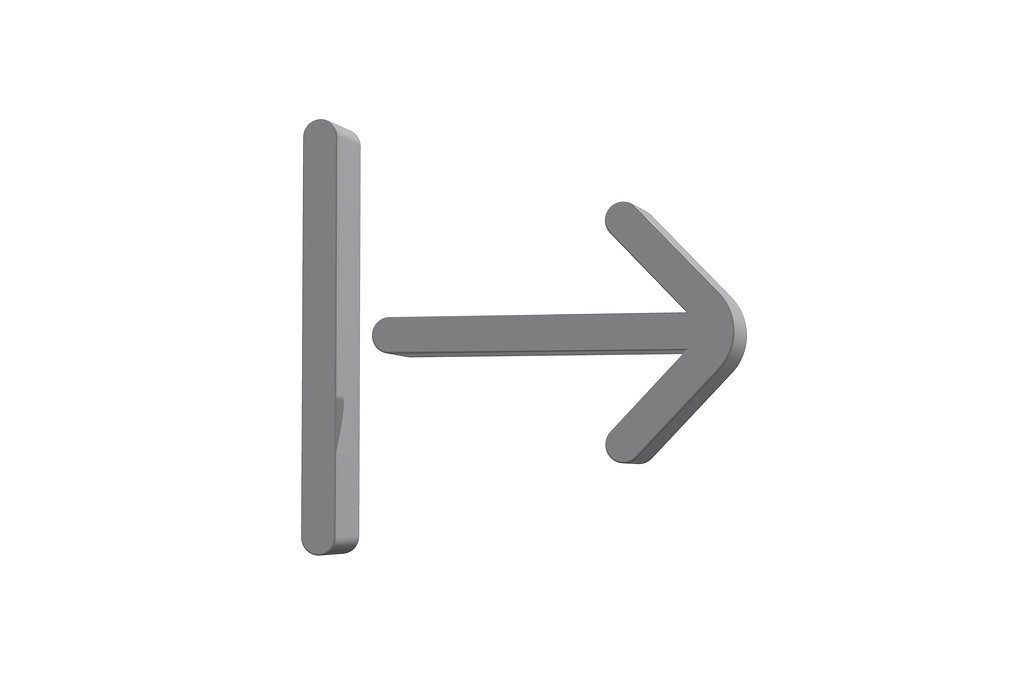 3d arrow left from line