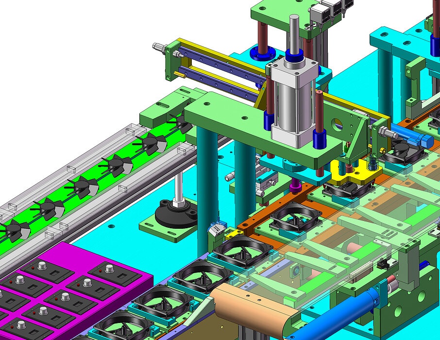 industrial 3D model Fan assembly machine